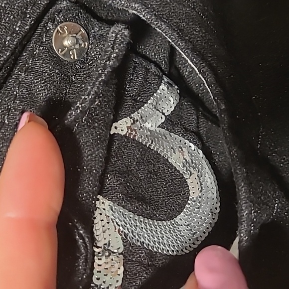 New True Religion Women's Joey Sequin Black Flared Jeans Size 27 - Picture 13 of 15